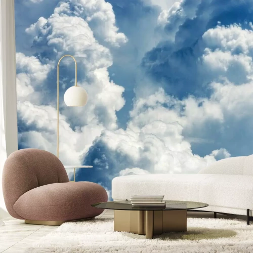 Fotobehang Details van witte wolken