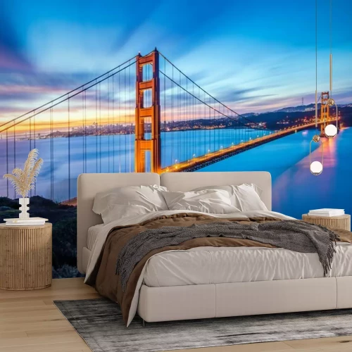 Fotobehang Rode lange brug