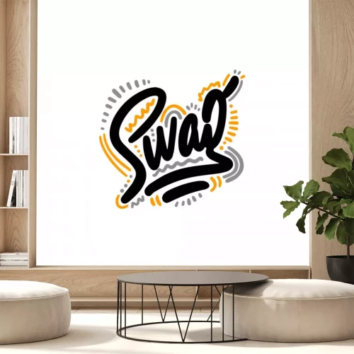 Sticker SWAG. Vector lettering. Typoghraphy poster