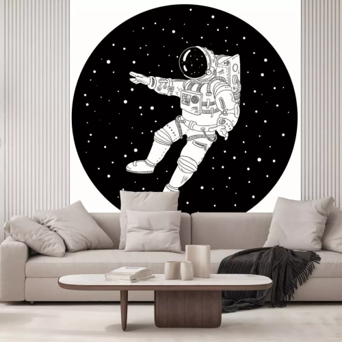 Sticker Astronaut in ruimte eenvoudige tekening
