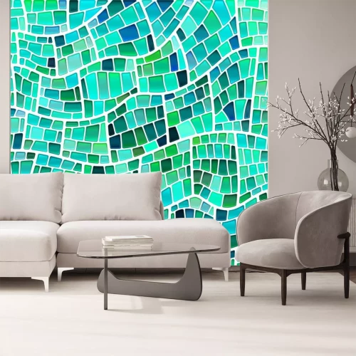 Sticker abstract vector stained-glass mosaic background