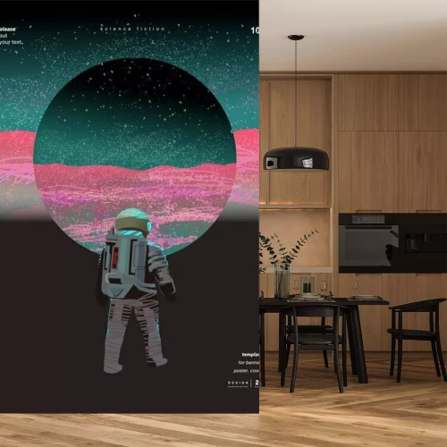 Sticker Astronautenafbeelding in jaren 80-stijl