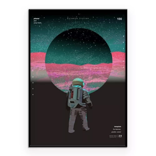 Poster Astronautenafbeelding in jaren 80-stijl