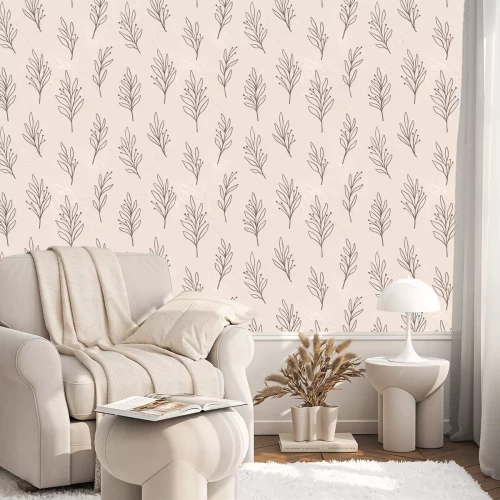 Behang Minimal plantentakjes