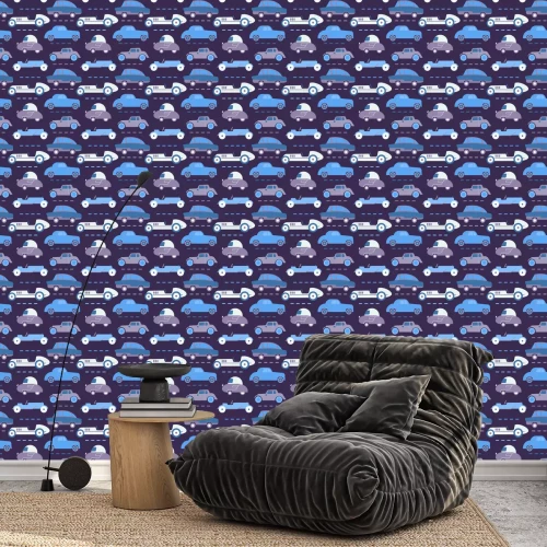 Behang Car pattern flat illustration seamless design