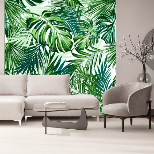 Fotobehang Groene palmbladeren