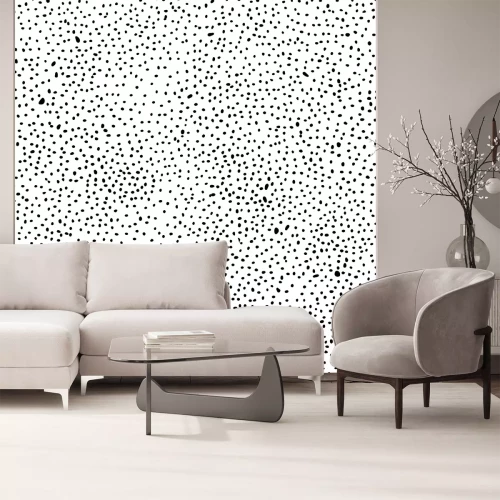 Sticker Abstract zwart-wit naadloos patroon. Vector gestippelde gestructureerde achtergrond.