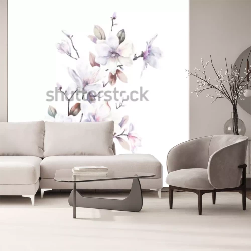 Sticker Magnolia's beschilderd met waterverf