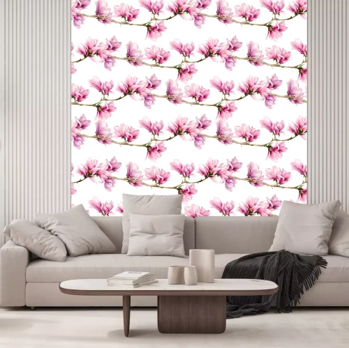 Sticker Patroon met magnoliatakken