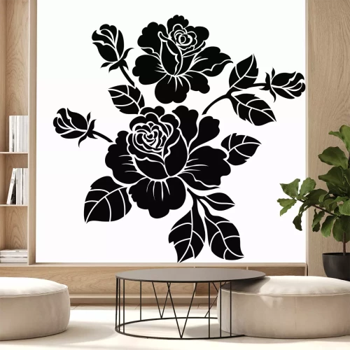 Sticker Papieren rozen op een witte achtergrond