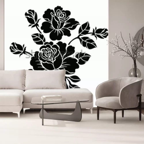 Sticker Papieren rozen op een witte achtergrond