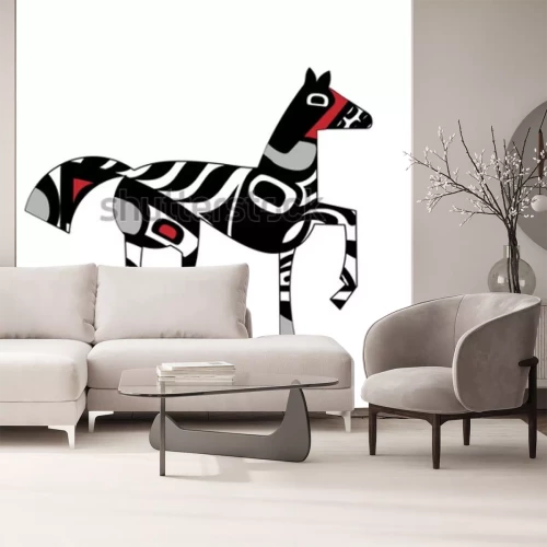 Sticker Grafisch paard Noord-Indische inspiratie