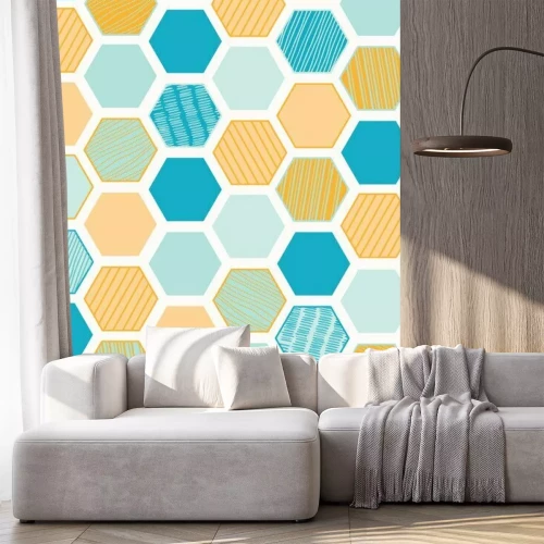 Sticker Kleurrijk mozaïek van achthoeken