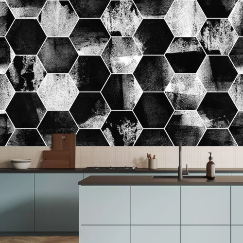 Sticker Hexagons in monochromatische kleuren