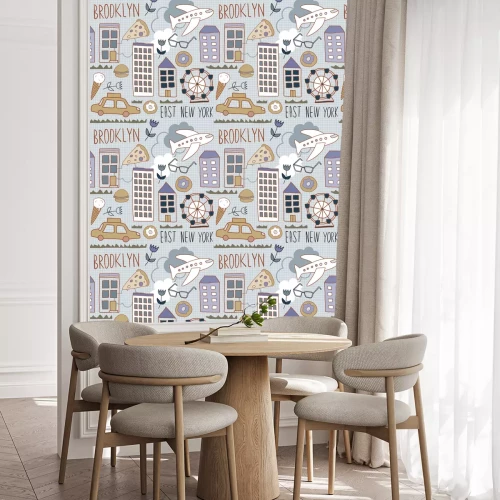 Behang New York pattern seamless design graphic