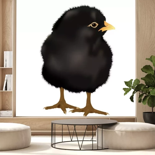 Sticker realistische zwarte Chick, vector