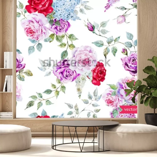 Sticker Engelse rozen op een witte achtergrond