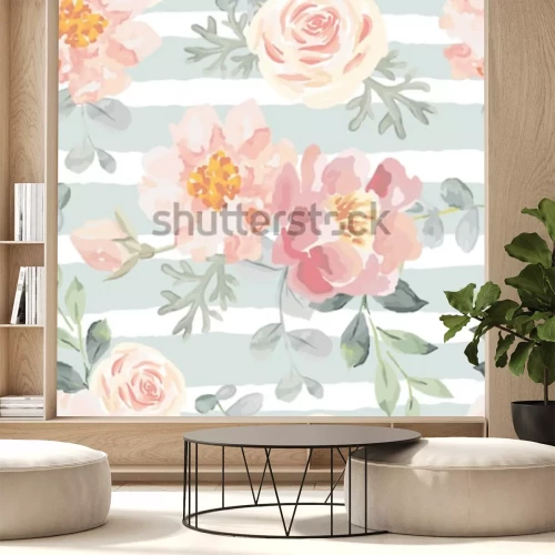 Sticker Bloemen geschilderd op stroken