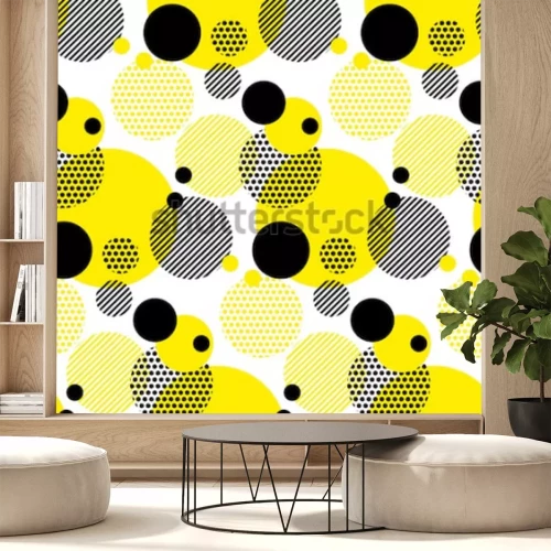 Sticker naadloze stippen modern patroon. witte achtergrond geometrie cirkel kleur naadloze stof monster. geometrische patroon staal vectorillustratie