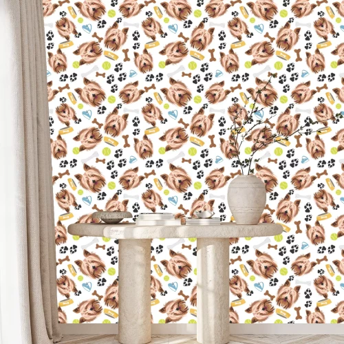 Behang Lächelnder Hund Yorkshire Terrier