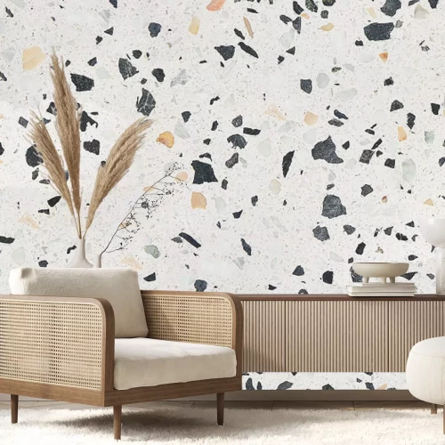 Fotobehang Terrazzo steen met grijze stenen