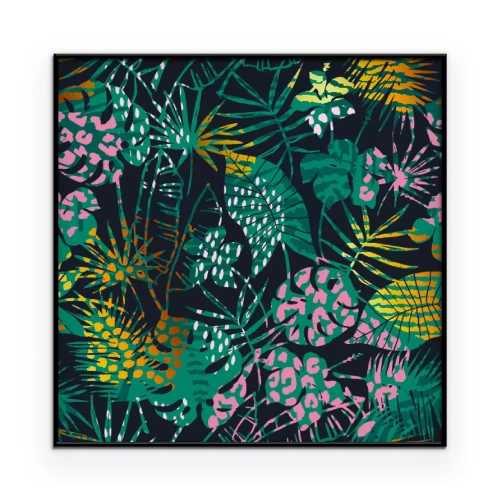 Poster Tropische bladeren met een gevlekt patroon.