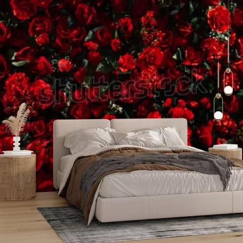 Fotobehang Boeket van rode rozen