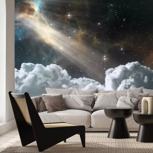 Fotobehang Zonnestralen in het heelal