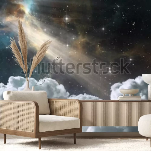 Fotobehang Zonnestralen in het heelal