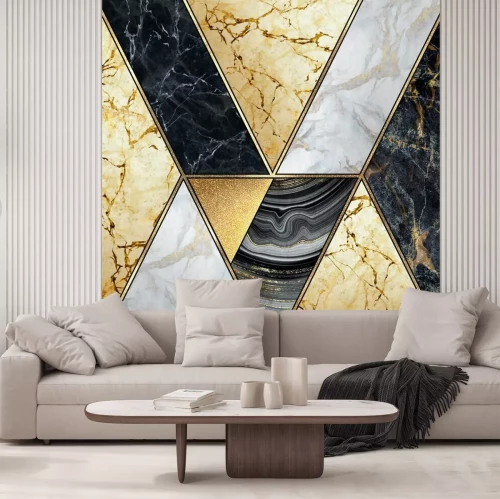 Fotobehang Marmeren driehoeken