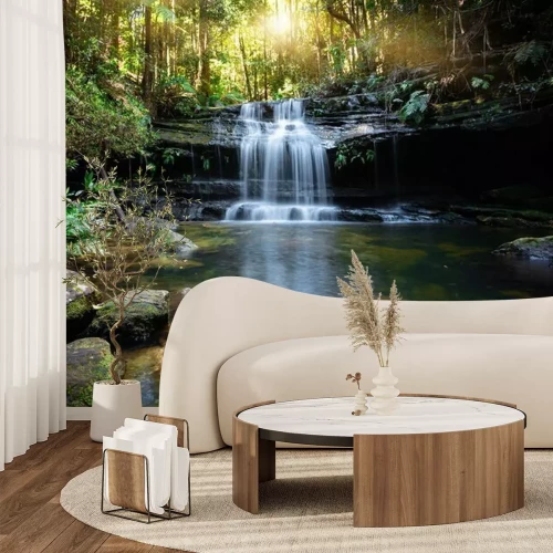 Fotobehang Bushland waterval en oase