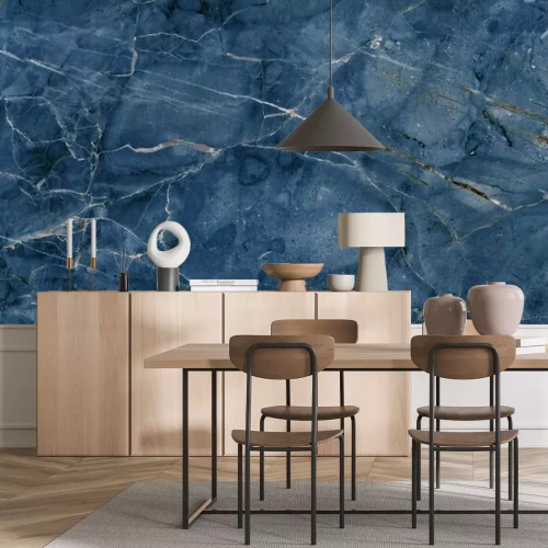 Fotobehang Blauw abstract marmer