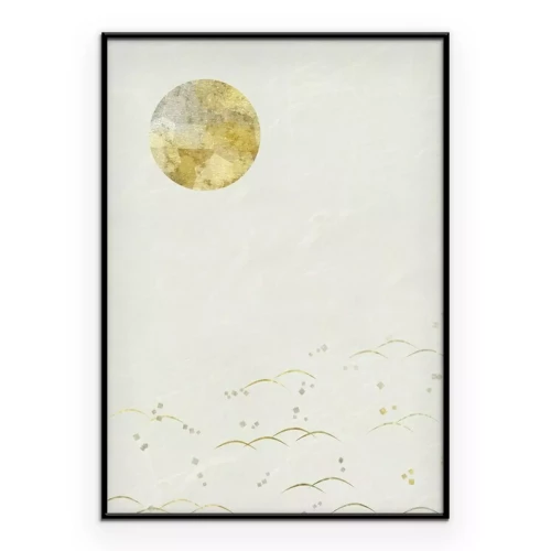 Poster Minimalistische grafische vormgeving in Japandi-stijl