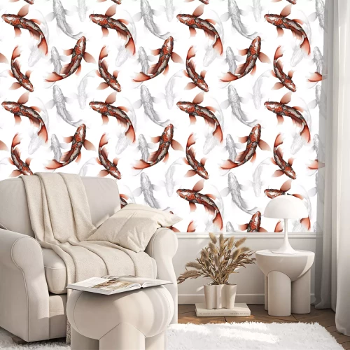 Behang Traditioneel vispatroon