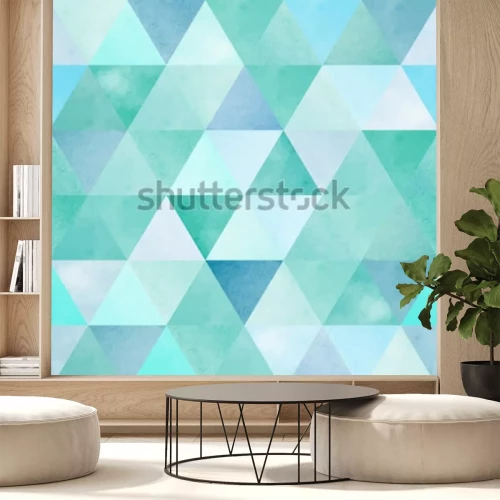 Fotobehang Geometrisch blauw patroon