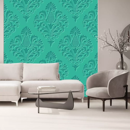 Fotobehang Vintage blauw patroon