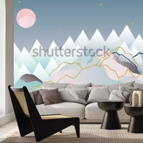 Sticker Abstracte minimale geometrische achtergrond. Japans ontwerp. Vector illustratie Marmer ontwerp