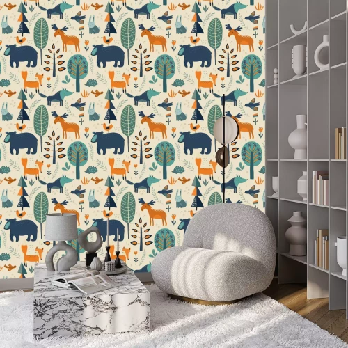 Behang Wilde dieren in het bos