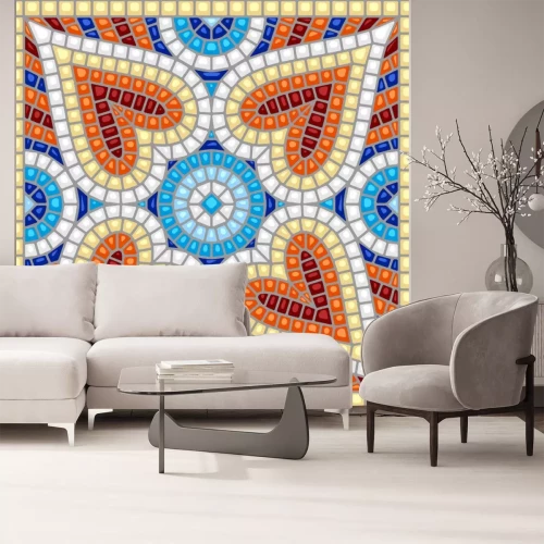 Sticker Ancient mosaic ceramic tile pattern.