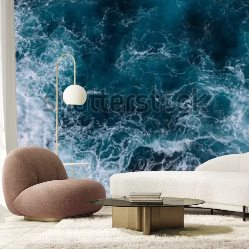 Fotobehang De zee en schuimende golven