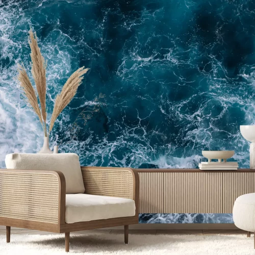 Fotobehang De zee en schuimende golven