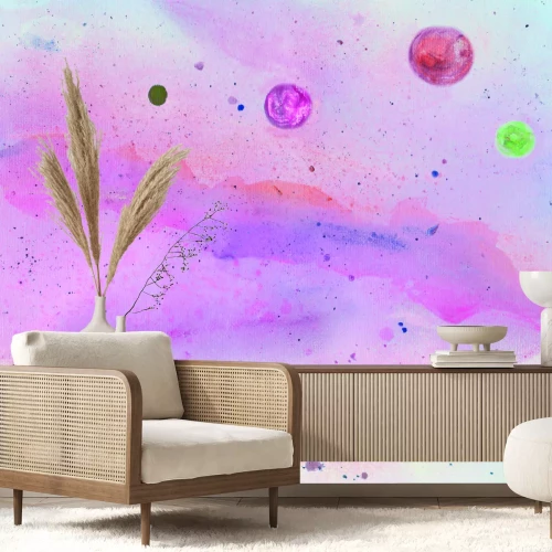 Sticker Quinoa in roze kleuren aquarel illustratie