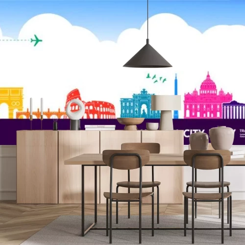 Sticker Italy travel destination grand vector illustration.