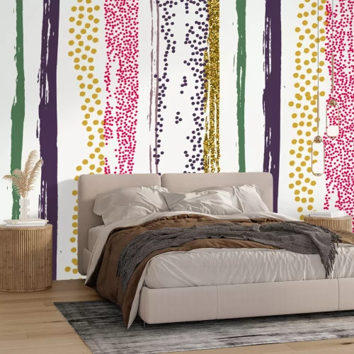 Fotobehang Gespatte stippen met lijnen
