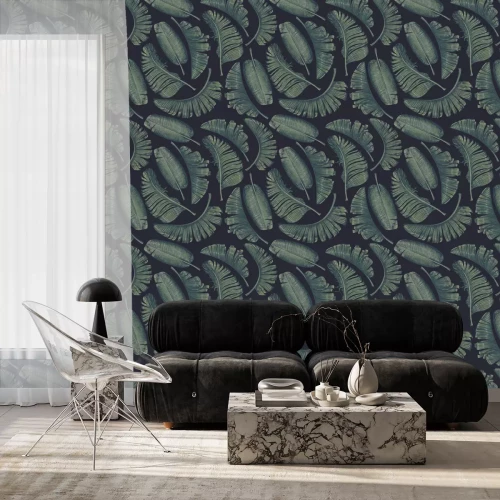 Behang Gekrulde bananenbladeren