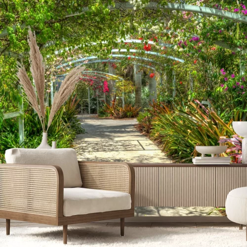 Fotobehang Kleurrijke natuur in een botanisch park