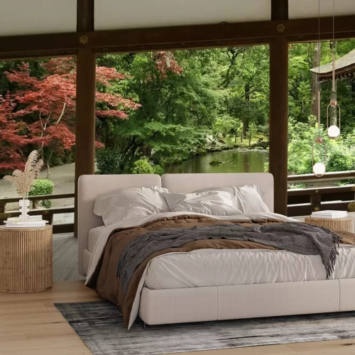 Fotobehang Beautiful japanese garden in Kyoto (Kamigamo shrine)