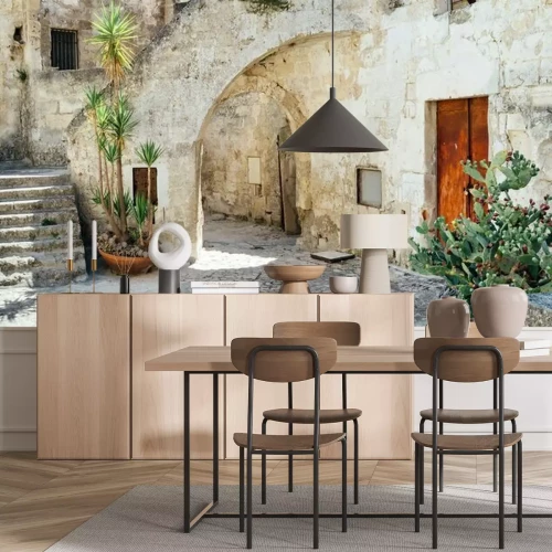 Fotobehang Een straat in Matera, Italië