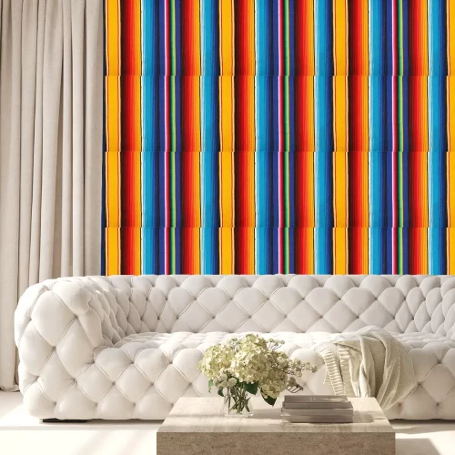 Behang Strepen verticaal patroon in mexicaanse stijl