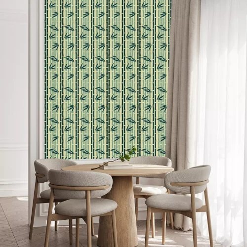 Behang Een kleurrijke bamboestengel